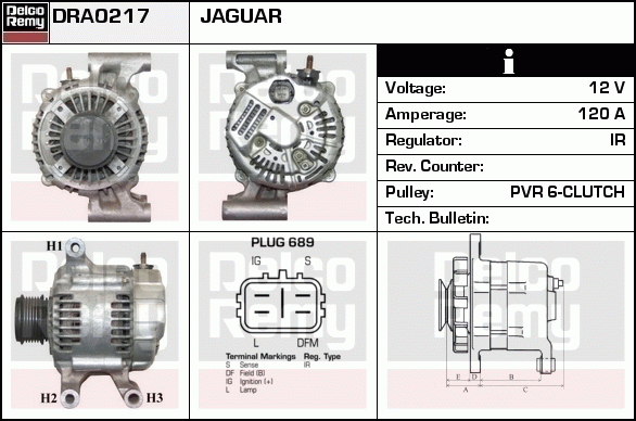 DELCO REMY DRA0217 Alternator