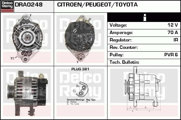 DELCO REMY DRA0248 Alternator