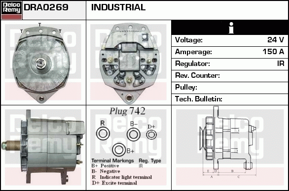 DELCO REMY DRA0269 Alternator