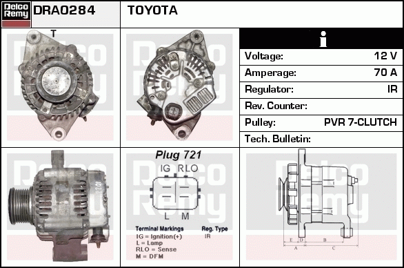 DELCO REMY DRA0284 Alternator