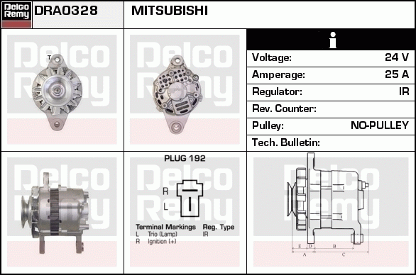 DELCO REMY DRA0328 Alternator