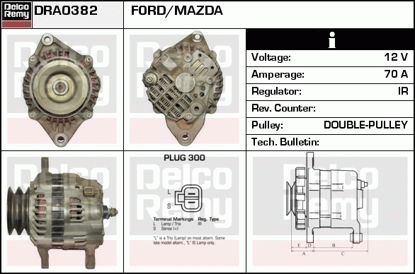 DELCO REMY DRA0382 Alternator