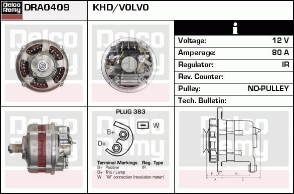 DELCO REMY DRA0409 Alternator