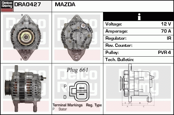 DELCO REMY DRA0427 Alternator