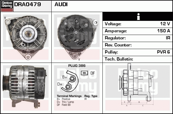 DELCO REMY DRA0479 Alternator