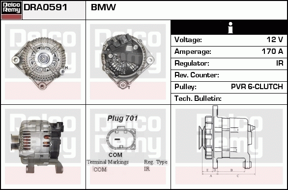 DELCO REMY DRA0591 Alternator