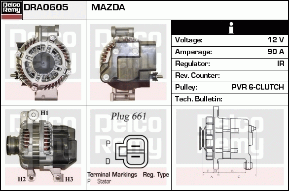 DELCO REMY DRA0605 Alternator