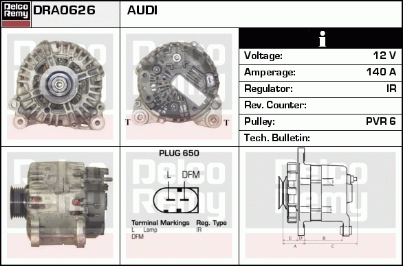 DELCO REMY DRA0626 Alternator