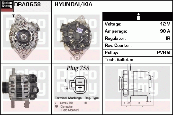 DELCO REMY DRA0658 Alternator