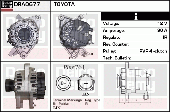 DELCO REMY DRA0677 Alternator