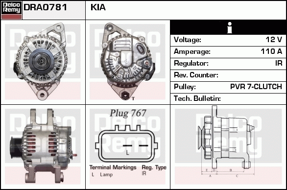 DELCO REMY DRA0781 Alternator