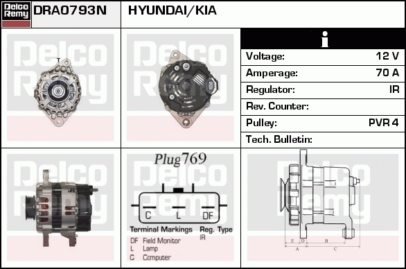 DELCO REMY DRA0793N Alternator