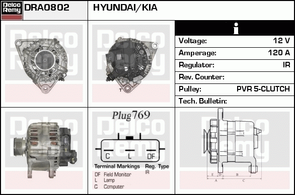 DELCO REMY DRA0802 Alternator