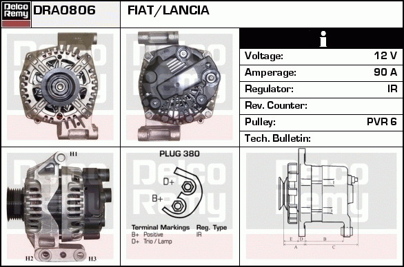 DELCO REMY DRA0806 Alternator