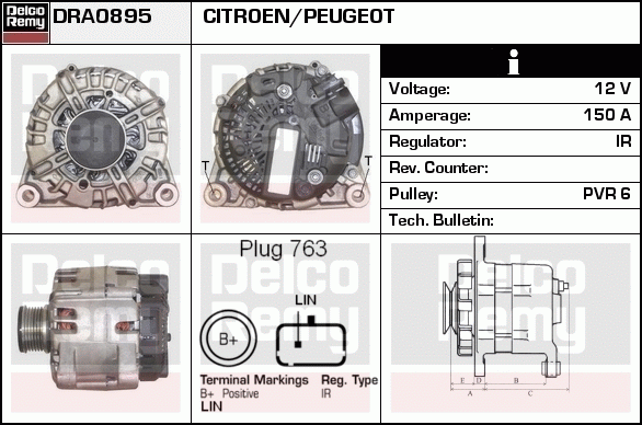 DELCO REMY DRA0895 Alternator