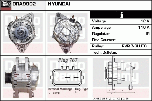 DELCO REMY DRA0902 Alternator