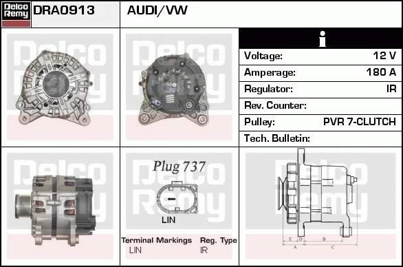 DELCO REMY DRA0913 Alternator