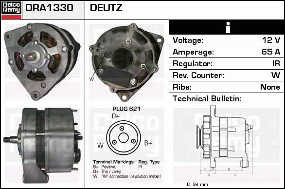 DELCO REMY DRA1330 Alternator