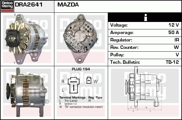 DELCO REMY DRA2641 Alternator