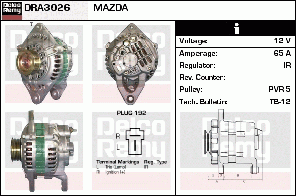 DELCO REMY DRA3026 Alternator