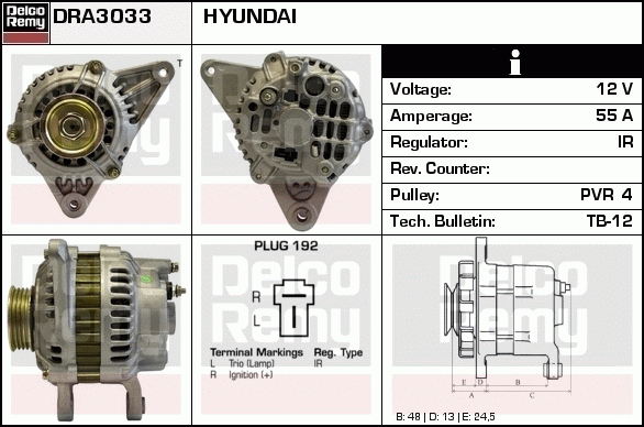 DELCO REMY DRA3033 Alternator