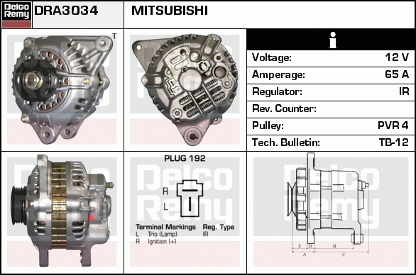 DELCO REMY DRA3034 Alternator