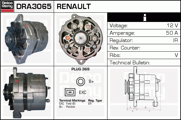 DELCO REMY DRA3065 Alternator