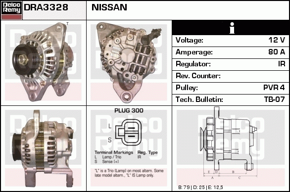 DELCO REMY DRA3328 Alternator