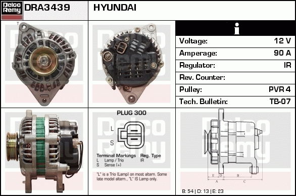 DELCO REMY DRA3439 Alternator