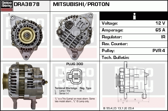 DELCO REMY DRA3878 Alternator