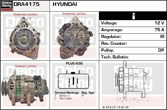 DELCO REMY DRA4175 Alternator