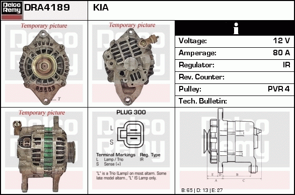 DELCO REMY DRA4189 Alternator