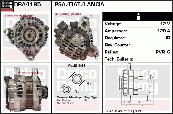 DELCO REMY DRA4195 Alternator