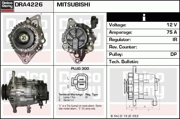 DELCO REMY DRA4226 Alternator