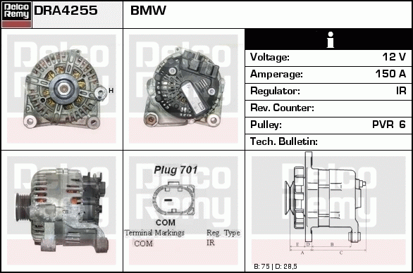 DELCO REMY DRA4255 Alternator