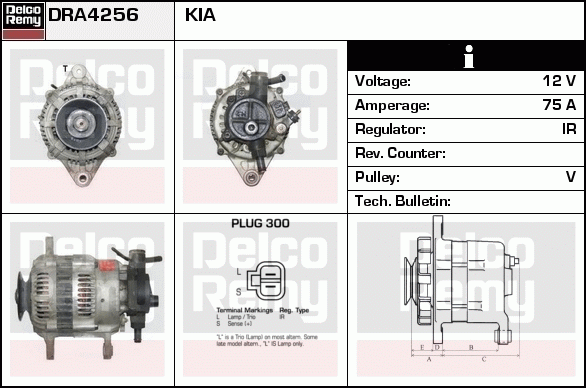 DELCO REMY DRA4256 Alternator