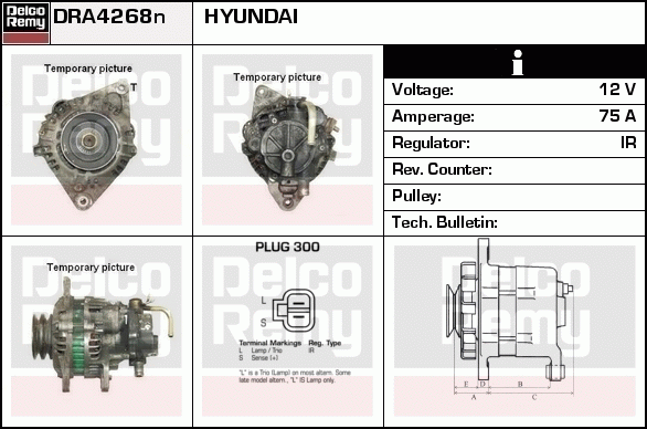 DELCO REMY DRA4268N Alternator