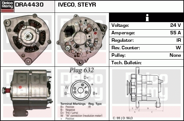 DELCO REMY DRA4430 Alternator