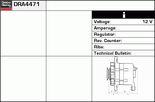 DELCO REMY DRA4471 Alternator