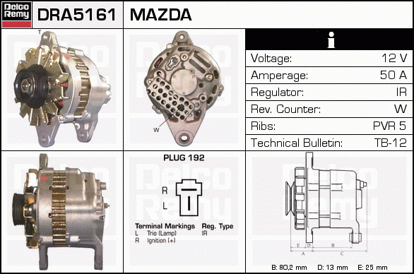 DELCO REMY DRA5161 Alternator