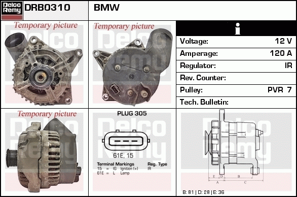 DELCO REMY DRB0310 Alternator