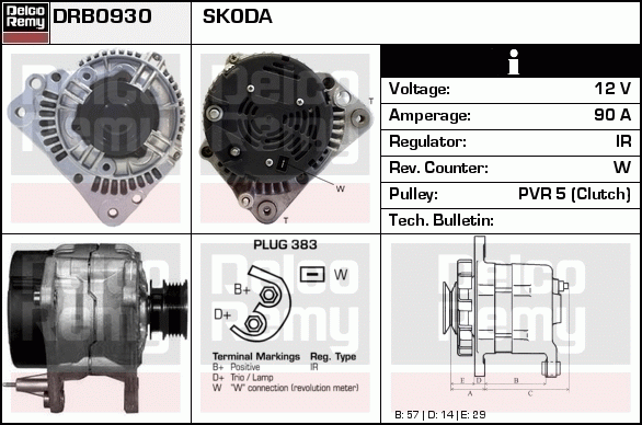 DELCO REMY DRB0930 Alternator