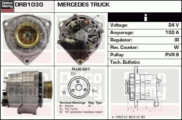 DELCO REMY DRB1030 Alternator