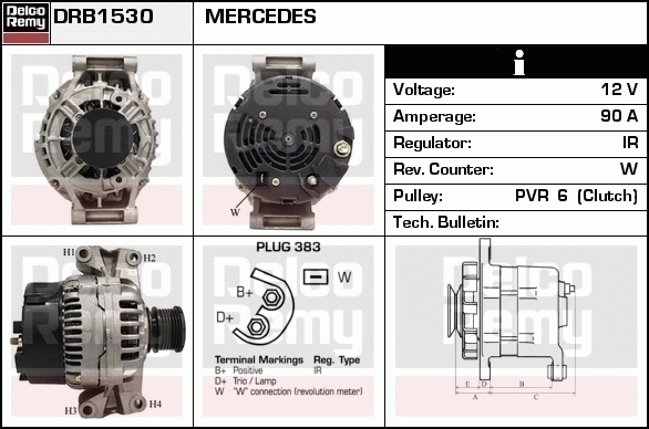 DELCO REMY DRB1530 Alternator