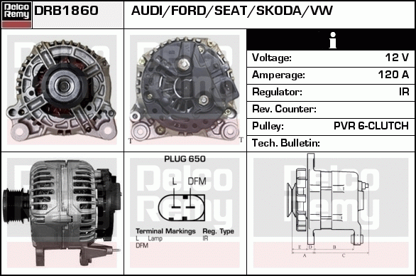 DELCO REMY DRB1860 Alternator