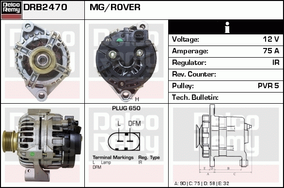 DELCO REMY DRB2470 Alternator