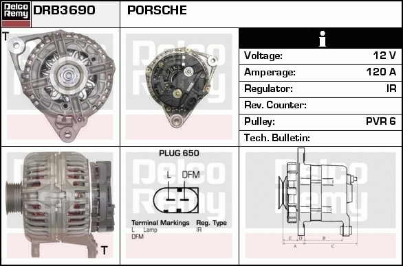 DELCO REMY DRB3690 Alternator