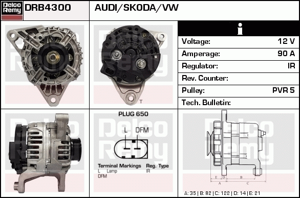 DELCO REMY DRB4300 Alternator