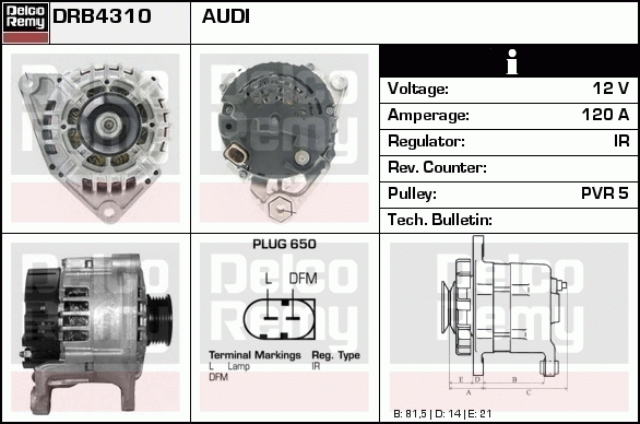 DELCO REMY DRB4310 Alternator