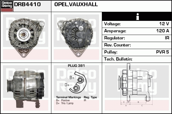 DELCO REMY DRB4410 Alternator